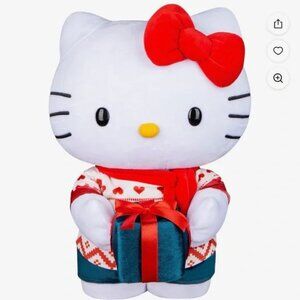 Hello Kitty Plush Holiday Greeter with Red Bow and Gift NEW